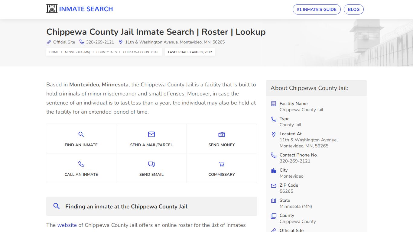 Chippewa County Jail Inmate Search | Roster | Lookup